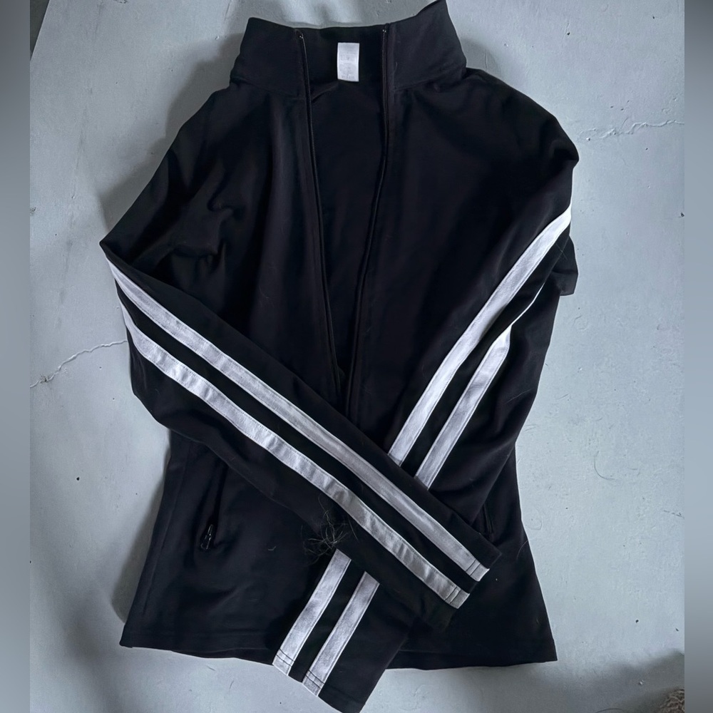 Black Jacket with White Stripes